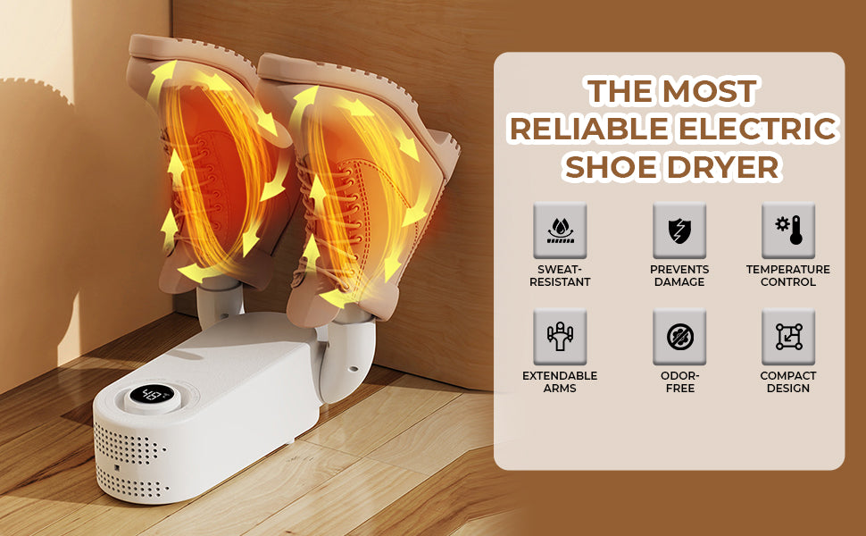 Smart Electric Shoe Dryer & Deodorizer | Fast Drying UV Sterilization Boot Warmer with Digital Temperature Control